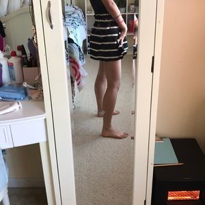 Black and white striped skirt